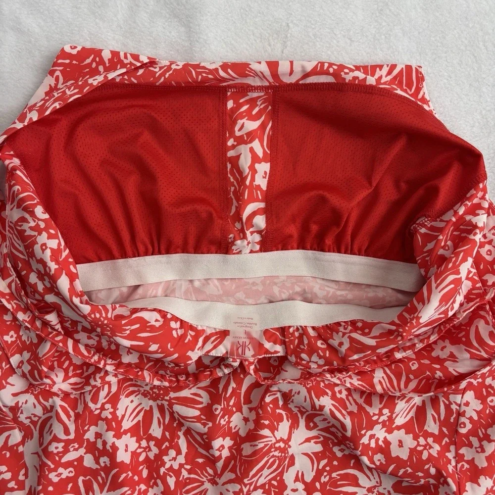 Krimson Klover Dress Tropical Built in Bra Coral Orange Pockets Sporty Sz Large - Picture 5 of 12